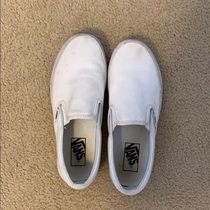 White slip on vans